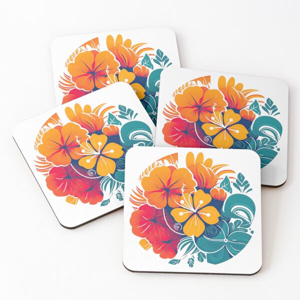 Item preview, Hawaiian Flowers Flock designed and sold by ramblingsaloha.