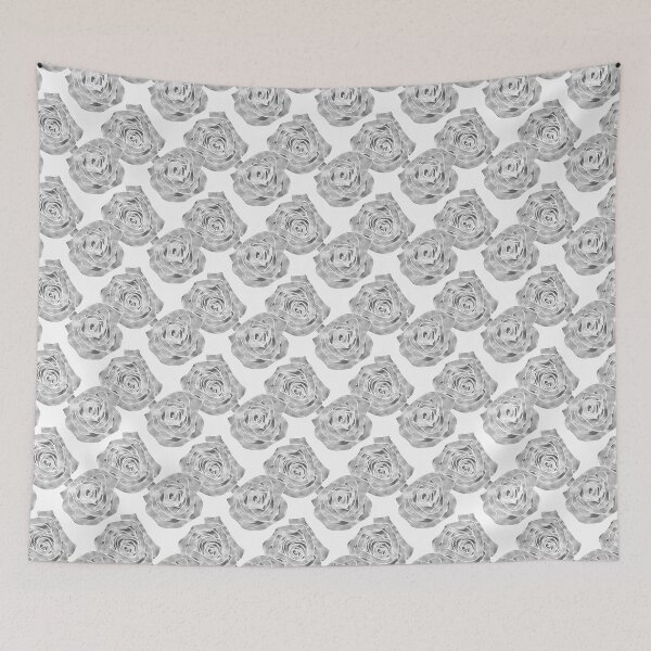 Item preview, Minimalist Roses - Gray and White Pattern designed and sold by WrenDay.