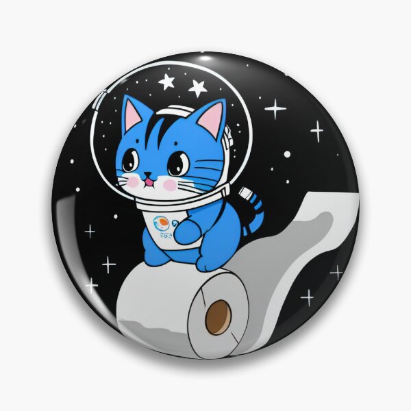 Item preview, Cat riding toilet paper roll in space designed and sold by PiggyWonka.