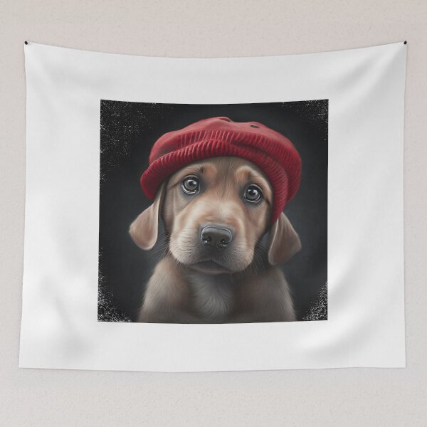 Item preview, Cute Dog in Red Hat 1 designed and sold by charl-eeyork.