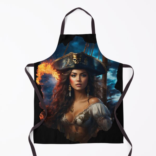 Item preview, Vintage Pirate Woman With Skull Retro Romance Pirates Sailing Ship designed and sold by TriniTeeClub.