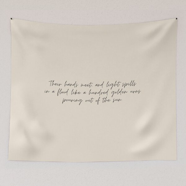 Item preview, Their hands meet, and light spills in a flood like a hundred golden urns pouring out of the sun - The Song of Achilles Quote designed and sold by bubblytank.