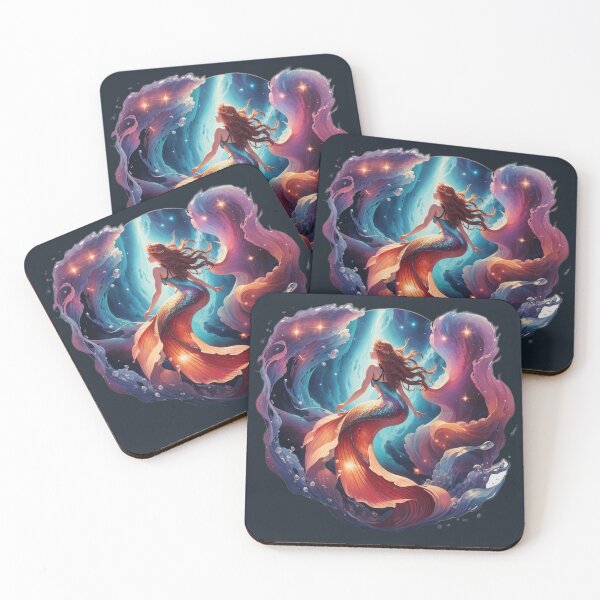 Item preview, Mermaid Riding Galaxy Waves designed and sold by SirenasWorld.
