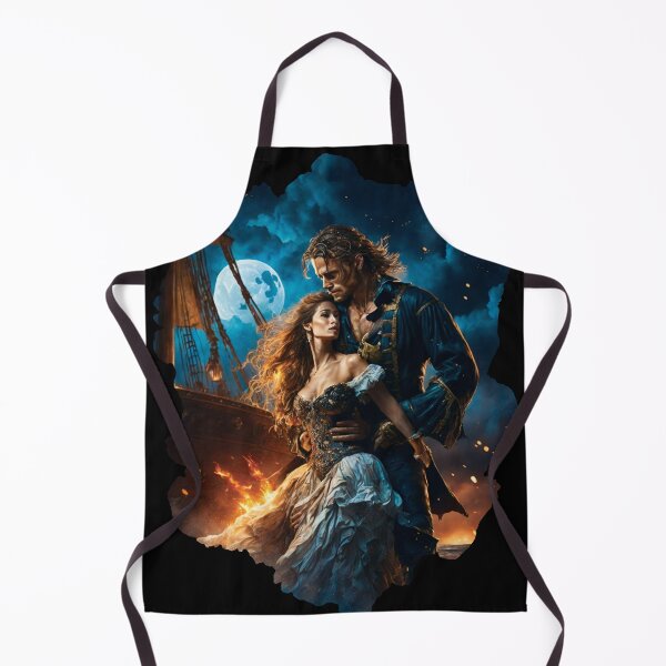 Item preview, Retro Pirate Moon Lovers Gothic Steampunk Pirates Romance designed and sold by TriniTeeClub.