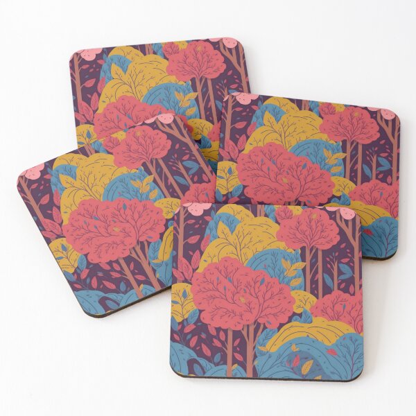Item preview, Pink Rainbow Forest Trees Pattern designed and sold by druidwolfart.