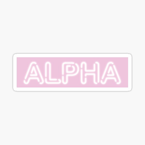 PINK NEON SIGN- Greek Letter ALPHA Sticker