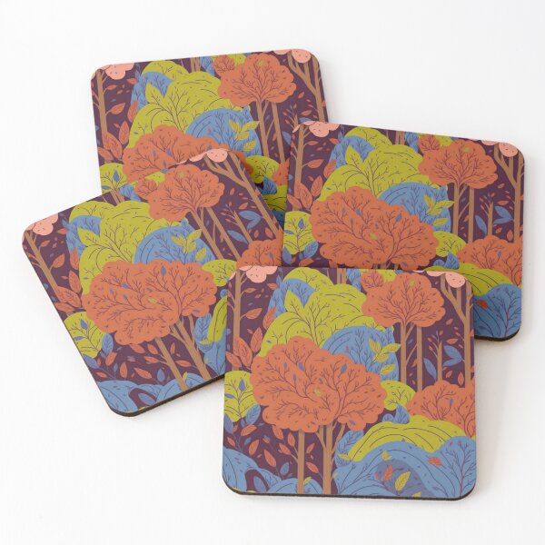 Item preview, Orange Rainbow Forest Trees Pattern designed and sold by druidwolfart.