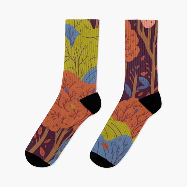 Item preview, Orange Rainbow Forest Trees Pattern designed and sold by druidwolfart.