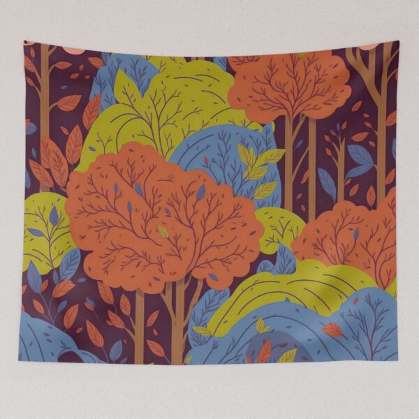 Item preview, Orange Rainbow Forest Trees Pattern designed and sold by druidwolfart.
