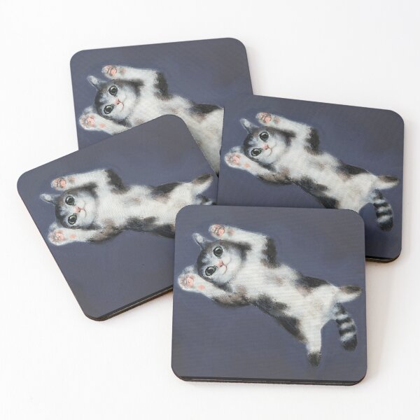 Item preview, Kitten tummy acrylic painting designed and sold by Funsize-Art.