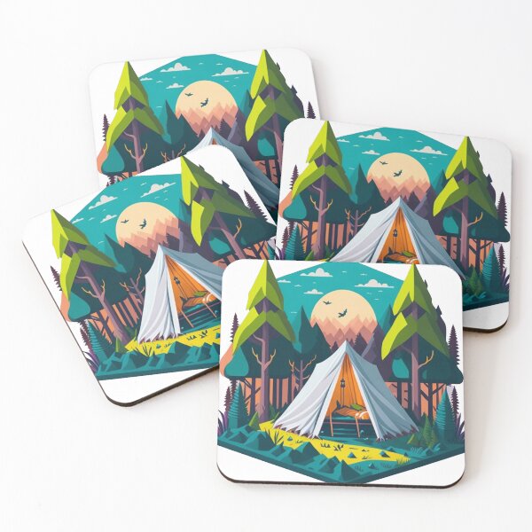 Item preview, Serene Forest Camping: Illustrated Tent Adventure designed and sold by LivingItFunky.