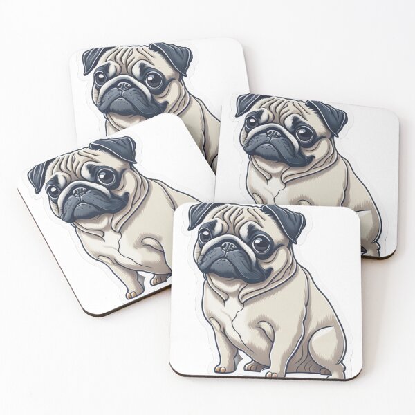 Item preview, Charming Hand-Drawn Cartoon Pug: Your Daily Dose of Cuteness! designed and sold by LivingItFunky.