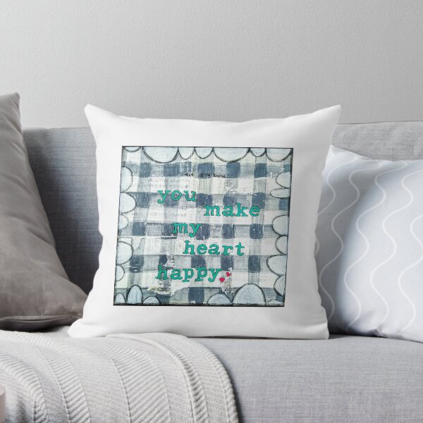 Happy Heart Throw Pillow