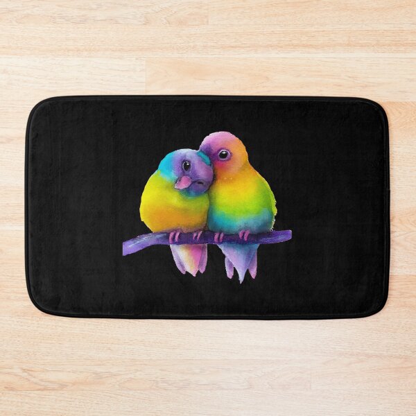 Item preview, Colourful Parrotlet birds watercolour painting designed and sold by Funsize-Art.
