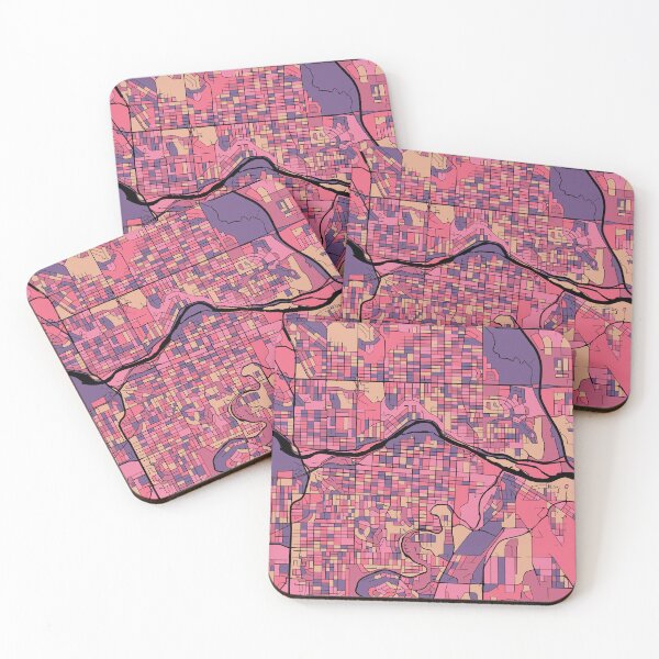 Item preview, Calgary Map Pattern in Purple & Pink designed and sold by PatternMaps.