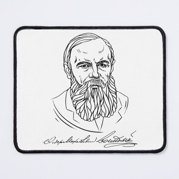 Item preview, Dostoevsky Black Ink Portrait with Autograph designed and sold by hilary-fender.