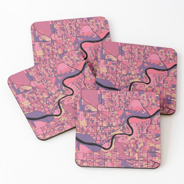 Item preview, Edmonton Map Pattern in Purple & Pink designed and sold by PatternMaps.