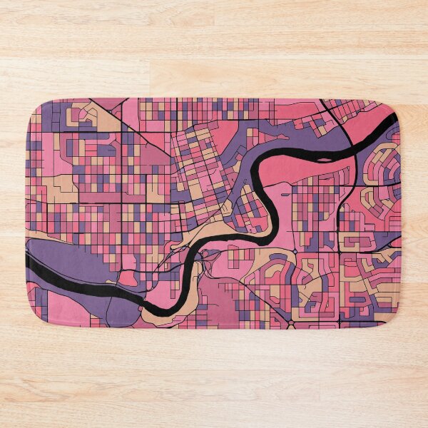 Item preview, Edmonton Map Pattern in Purple & Pink designed and sold by PatternMaps.