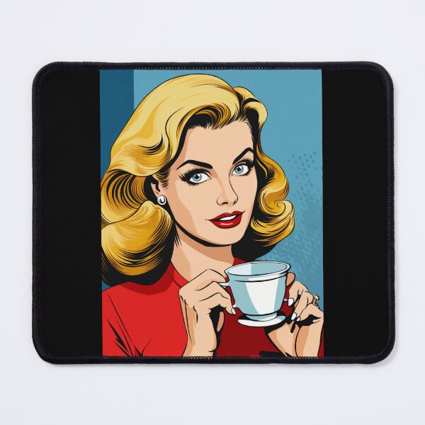 Item preview, That Girl Enjoying Coffee in Pop Art Style, Pop art, Comics, Vintage designed and sold by WycWycCo.