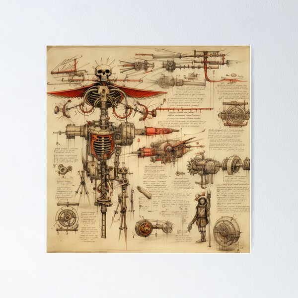 Item preview, Old odd Steampunk Drawings designed and sold by BrandonArtWorld.