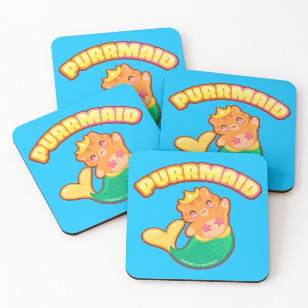 Item preview, Purrmaid - Kawaii Cat Mermaid Funny Pun Cute Cartoon designed and sold by Chonkitty.