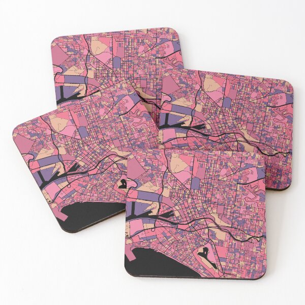 Item preview, Melbourne Map Pattern in Purple & Pink designed and sold by PatternMaps.