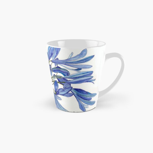 Blue Agapanthus Flower watercolour Painting Tall Mug