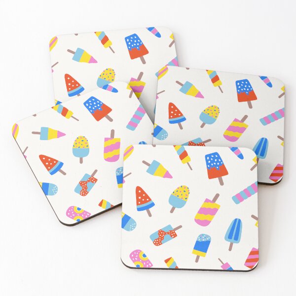 Item preview, Summer popsicles on primary colors on white background designed and sold by Muxune.