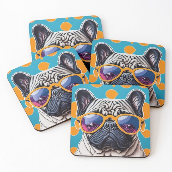 Item preview, Pugtastic - Colorful Pug Dog with Stylish Sunglasses designed and sold by LivingItFunky.