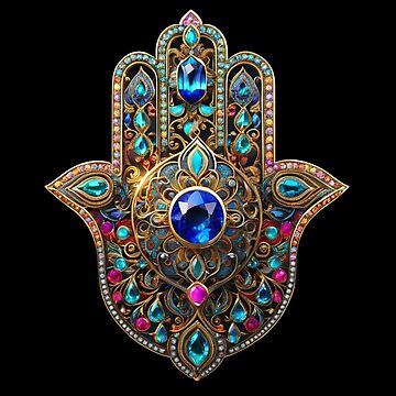 Artwork thumbnail, Bejewelled Hamsa Hand by Tau Tia L Douglass