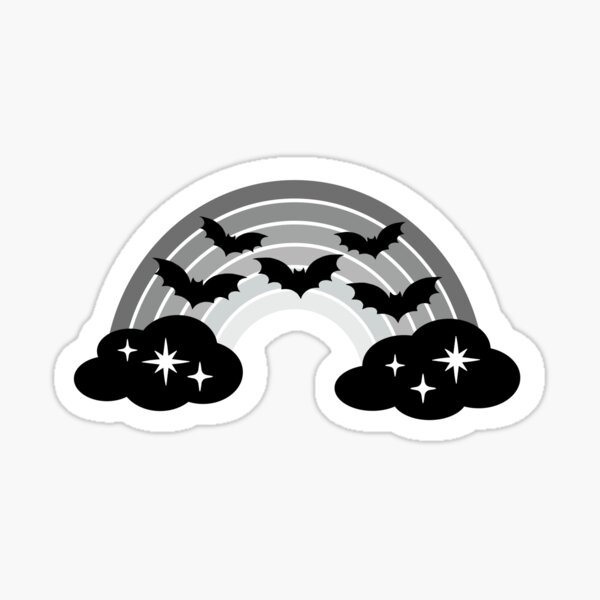 Item preview, Monochrome Halloween Rainbow with bats designed and sold by GlitterArtySVG.