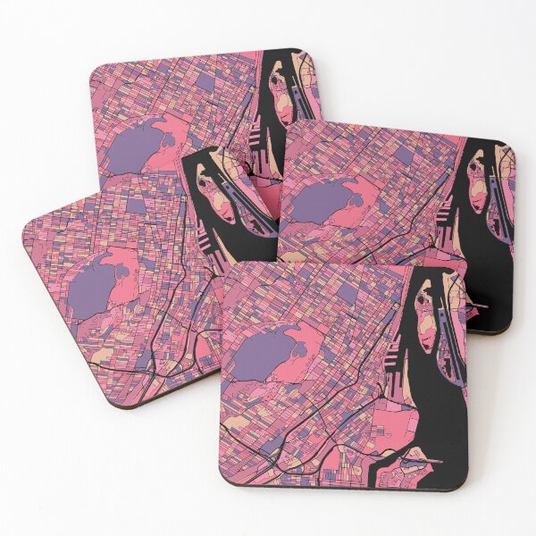 Item preview, Montreal Map Pattern in Purple & Pink designed and sold by PatternMaps.