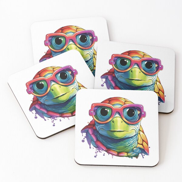 Item preview, 90s Style Rainbow Turtle Wearing Glasses designed and sold by ShepherdsPieMan.