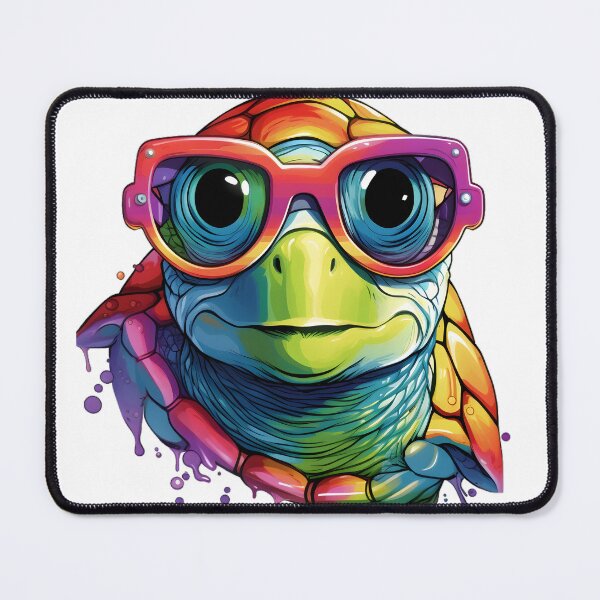 Item preview, 90s Style Rainbow Turtle Wearing Glasses designed and sold by ShepherdsPieMan.