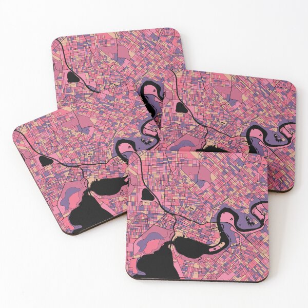 Item preview, Perth Map Pattern in Purple & Pink designed and sold by PatternMaps.