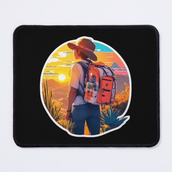 Item preview, Traveler Girl Looking At Sunset - Desert Trip designed and sold by Ridiculam Toga.