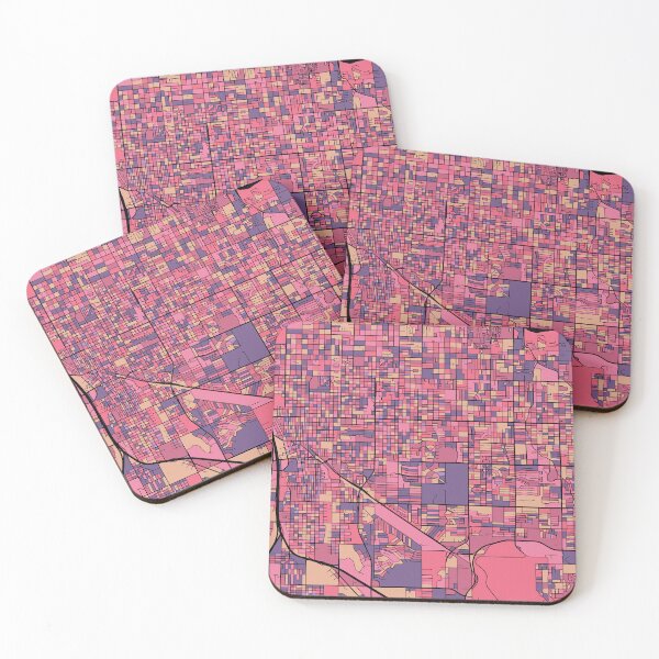 Item preview, Tucson Map Pattern in Purple & Pink designed and sold by PatternMaps.