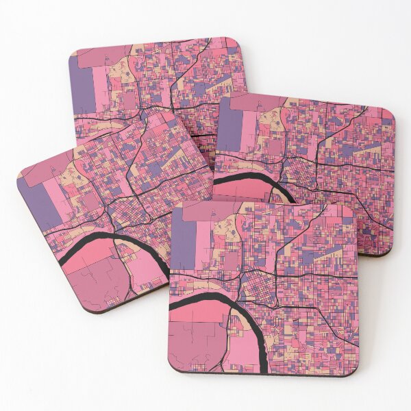 Item preview, Tulsa Map Pattern in Purple & Pink designed and sold by PatternMaps.