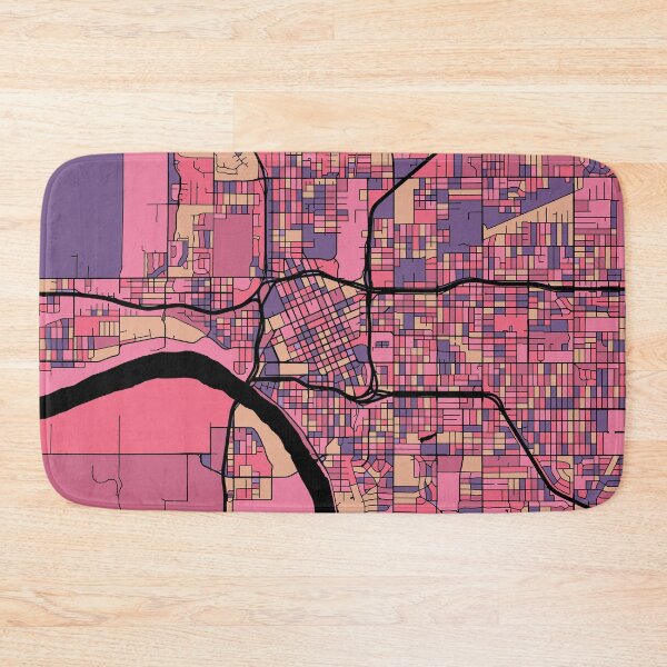 Item preview, Tulsa Map Pattern in Purple & Pink designed and sold by PatternMaps.