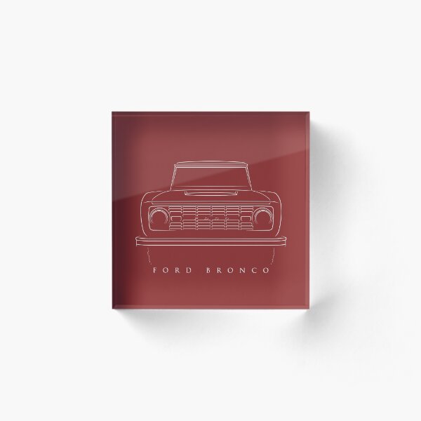 1966-1977 Ford Bronco - front stencil, white Acrylic Block