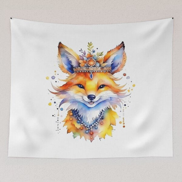 Item preview, [AI Art] Cute colorful king of foxes designed and sold by Sissle.