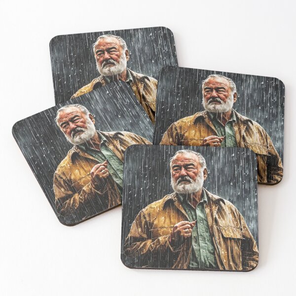 Item preview, Earnest Hemingway in the Rain designed and sold by KALEIDOSCOPE UK.