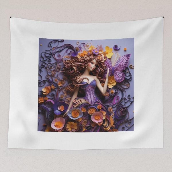 Item preview, a beautiful girl made of colorful paper cut out art designed and sold by aiphotosart.