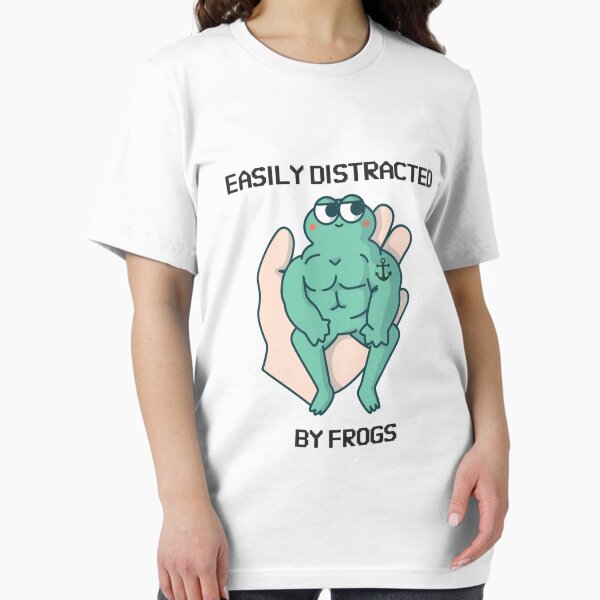 Vista previa del artículo con la obra «Facilement distrait par les grenouilles grenouille citations drôles», diseñado y vendido por Stephonarvin.