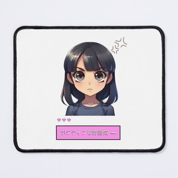 Item preview, Anime Girl UwU Angry Positive Vibes designed and sold by Yana Grech.