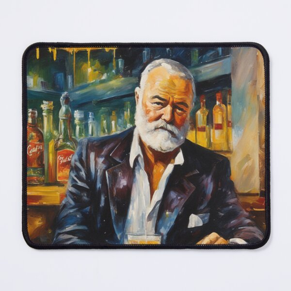Item preview, Oil Painting of Earnest Hemingway Drinking in a Bar designed and sold by KALEIDOSCOPE UK.