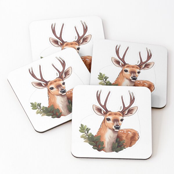 Item preview, Deer surrounded by leaves designed and sold by abmkf.