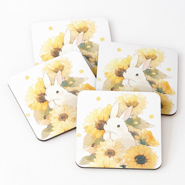 Item preview, Cute Sunflower Bunnies designed and sold by TheThreePixels.