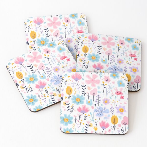 Item preview, Flowers in White Background, Forest Animal, Pet, Wildlife, Seamless,Pattern, Cute, Sealife, Sand designed and sold by puppynpaw.