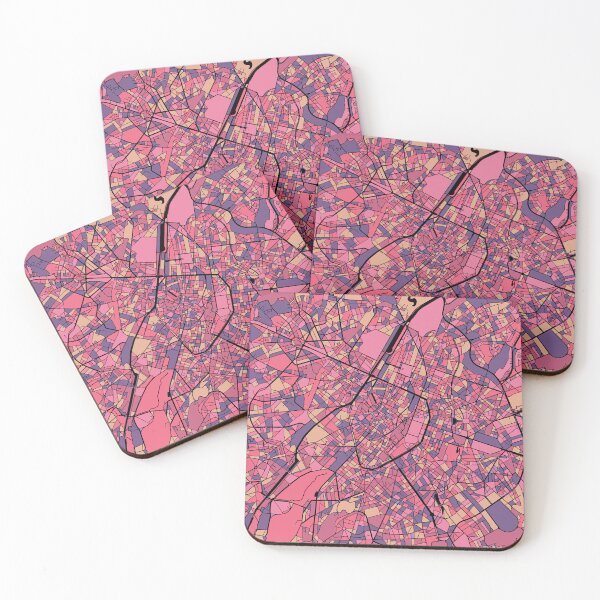 Item preview, Brussels Map Pattern in Purple & Pink designed and sold by PatternMaps.